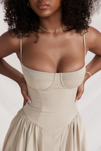 Felicity Vestido Midi Corsé Sin Mangas