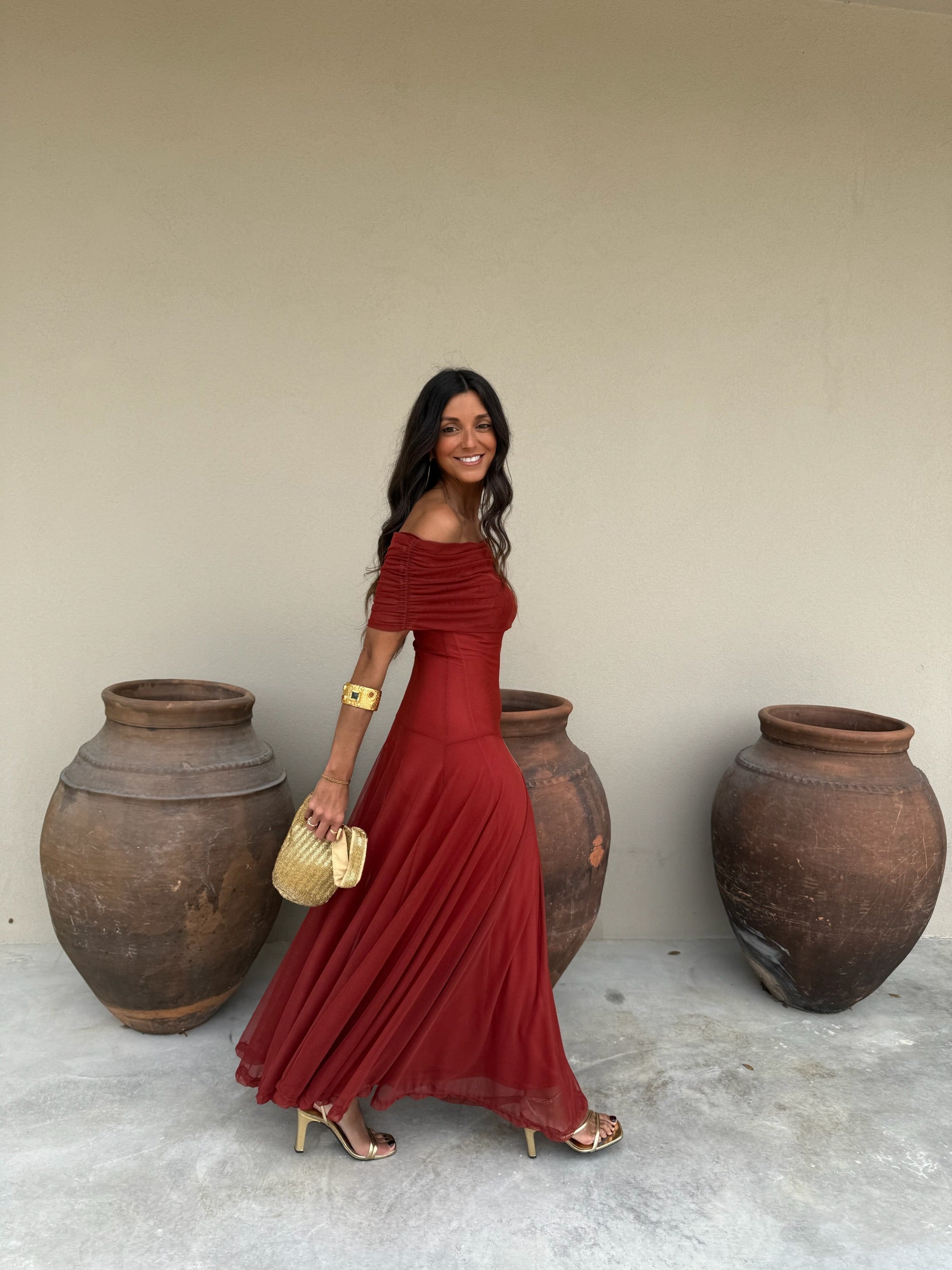 Vestido de Toledo en terracota - Envío del 04/05 al 11/05