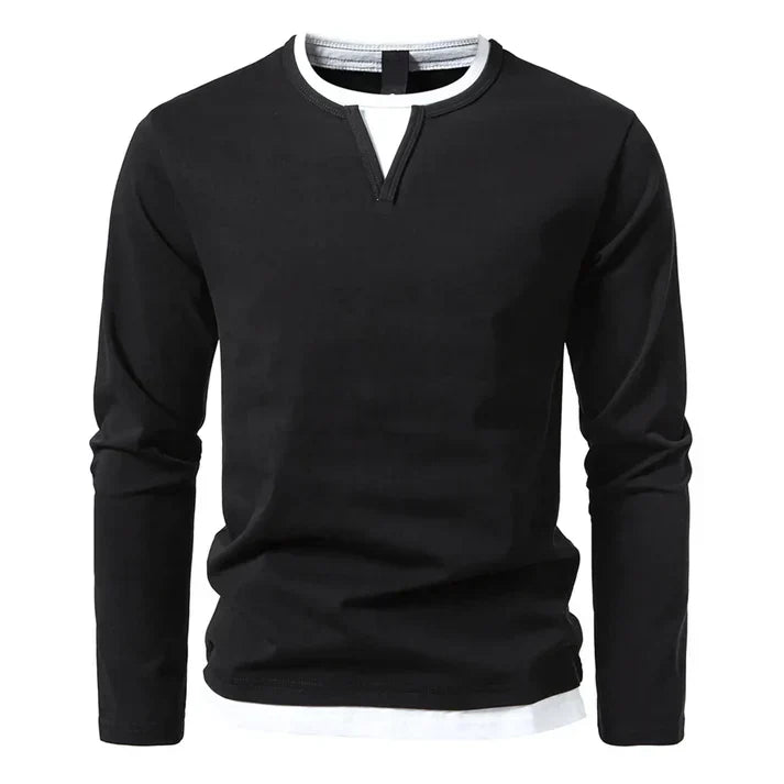 Rubén | Camiseta premium de manga larga en algodón peinado para hombre