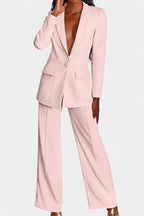 Marnie Conjunto de Blazer a Medida y Pantalones de Pierna Ancha