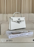 Kels Mini Hand Bag - White Croc