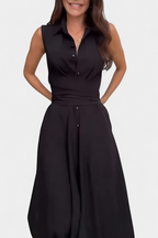 Meryl Vestido Camisero con Botones y Lazo Ajustable