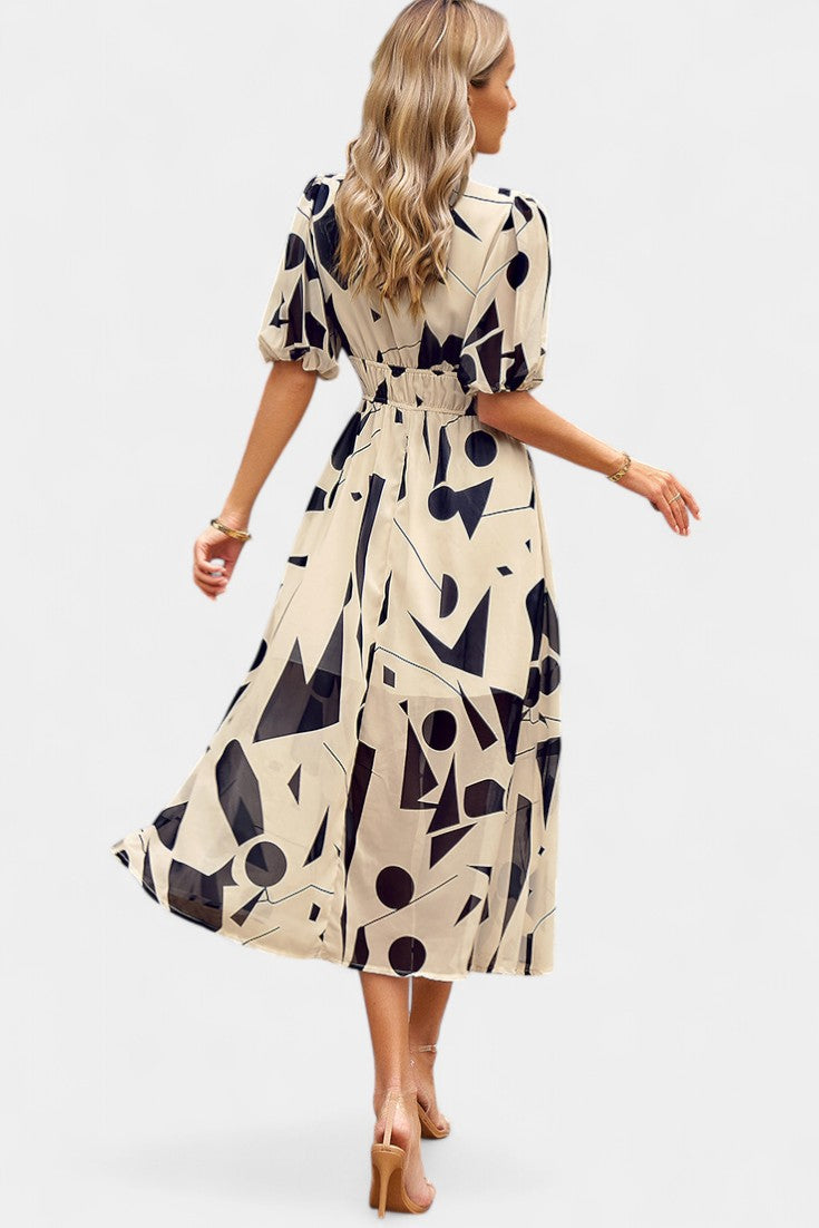Georgina Vestido Midi Floral con Escote en V