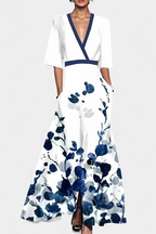 Daphne Vestido Envoltura Floral con Elegancia Atemporal