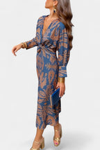 Elara Vestido Maxi con Escote en V y Nudo Frontal