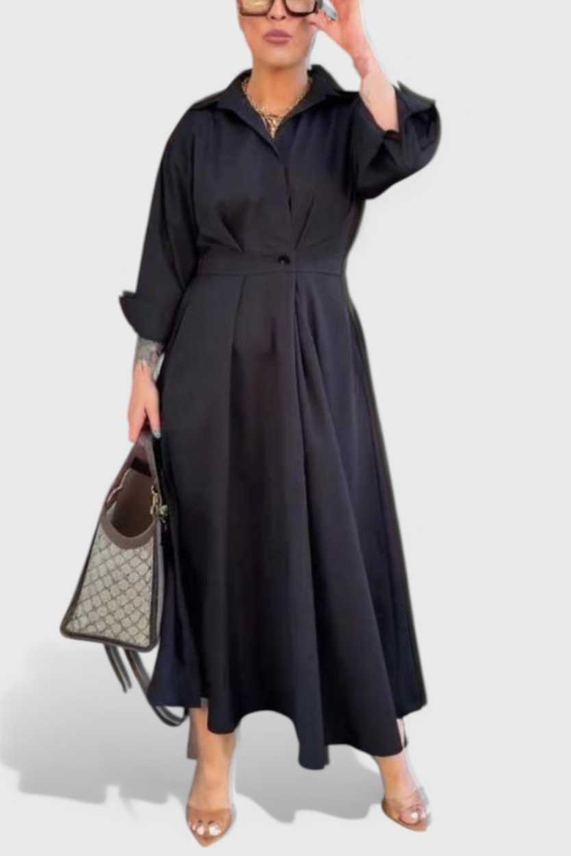 Celina Vestido Largo Maxi con Solapa