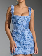 JENNIFER | Vestido Mini Corset con Flores Bordadas