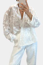 Prairie Camisa de Encaje Bordado