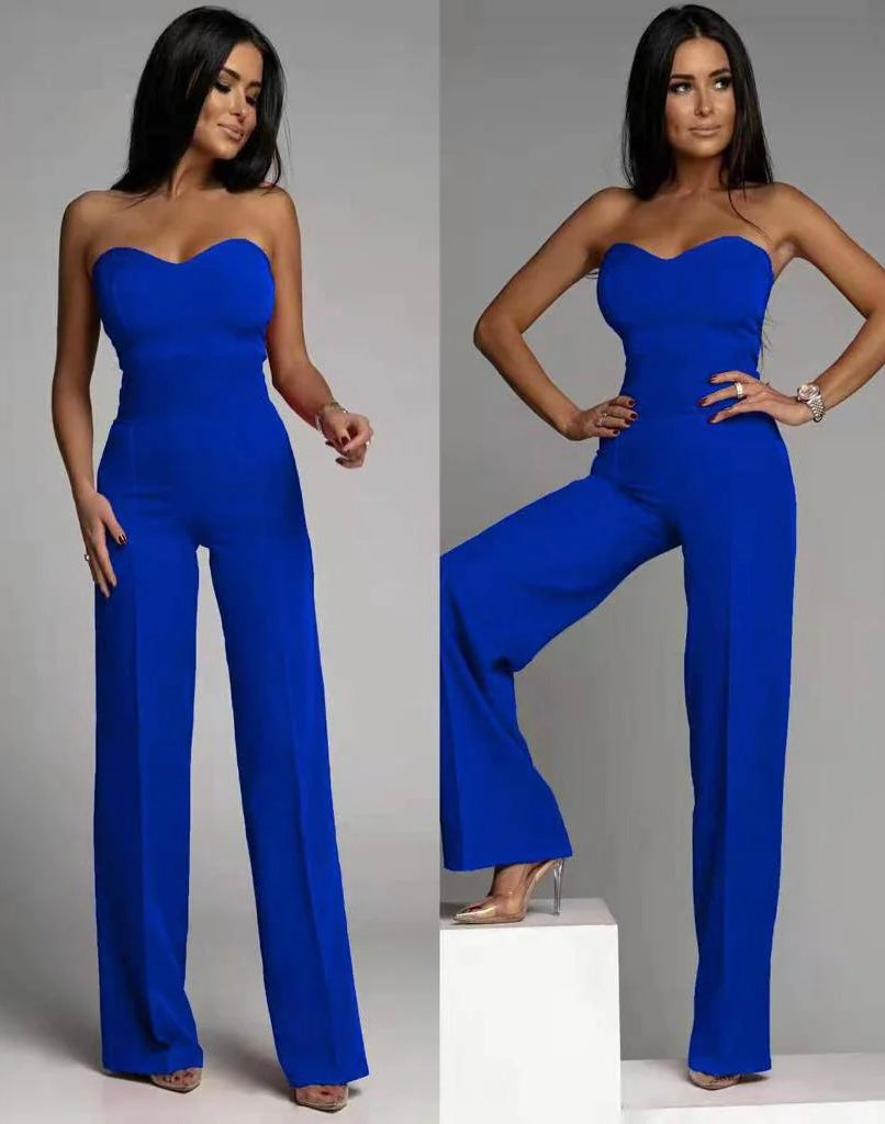 Milly Strapless | Mono Maxi con Corpiño Bustier y Pernera Ancha