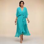 Carmen - Vestido de chiffon con escote en V