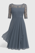 Abby Vestido Midi con Escote Ilusorio Bordado