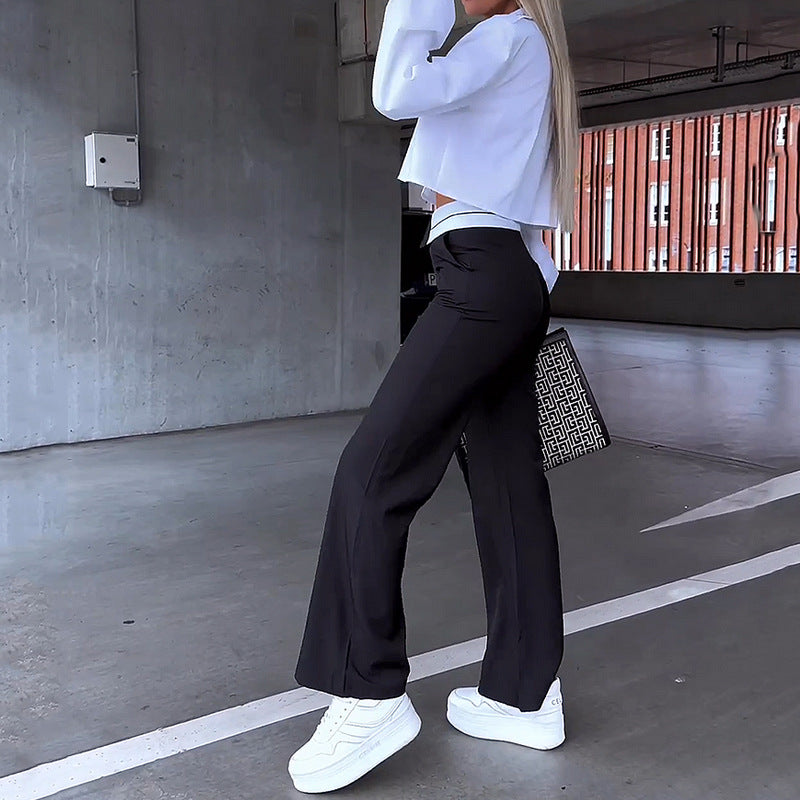 Camisa y Pantalón de traje holgado de moda para mujer (CONJUNTO)