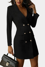 Heidi Vestido Blazer de Doble Botonadura con Corte Estructurado