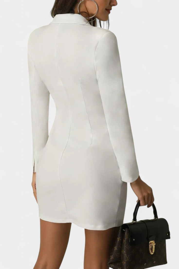 Heidi Vestido Blazer de Doble Botonadura con Corte Estructurado