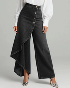 Pantalón Vaquero Cruzado de Cintura Alta