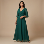 Ana - Vestido de chiffon con escote en V
