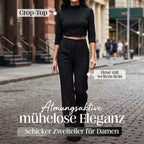 💃LETZTER TAG 50 % RABATT!!✨Elegantes Set aus bauchfreiem Top und Hose mit weitem Bein für Damen