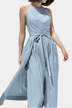 Dezi Vestido Largo Sin Tirantes con Cordones Laterales Ajustables