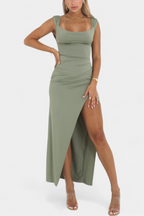 Viveka Vestido con Lazo en la Espalda y Comodidad Elástica