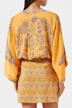 Candela Vestido Boho con Estampado Floral y Escote en V Cruzado