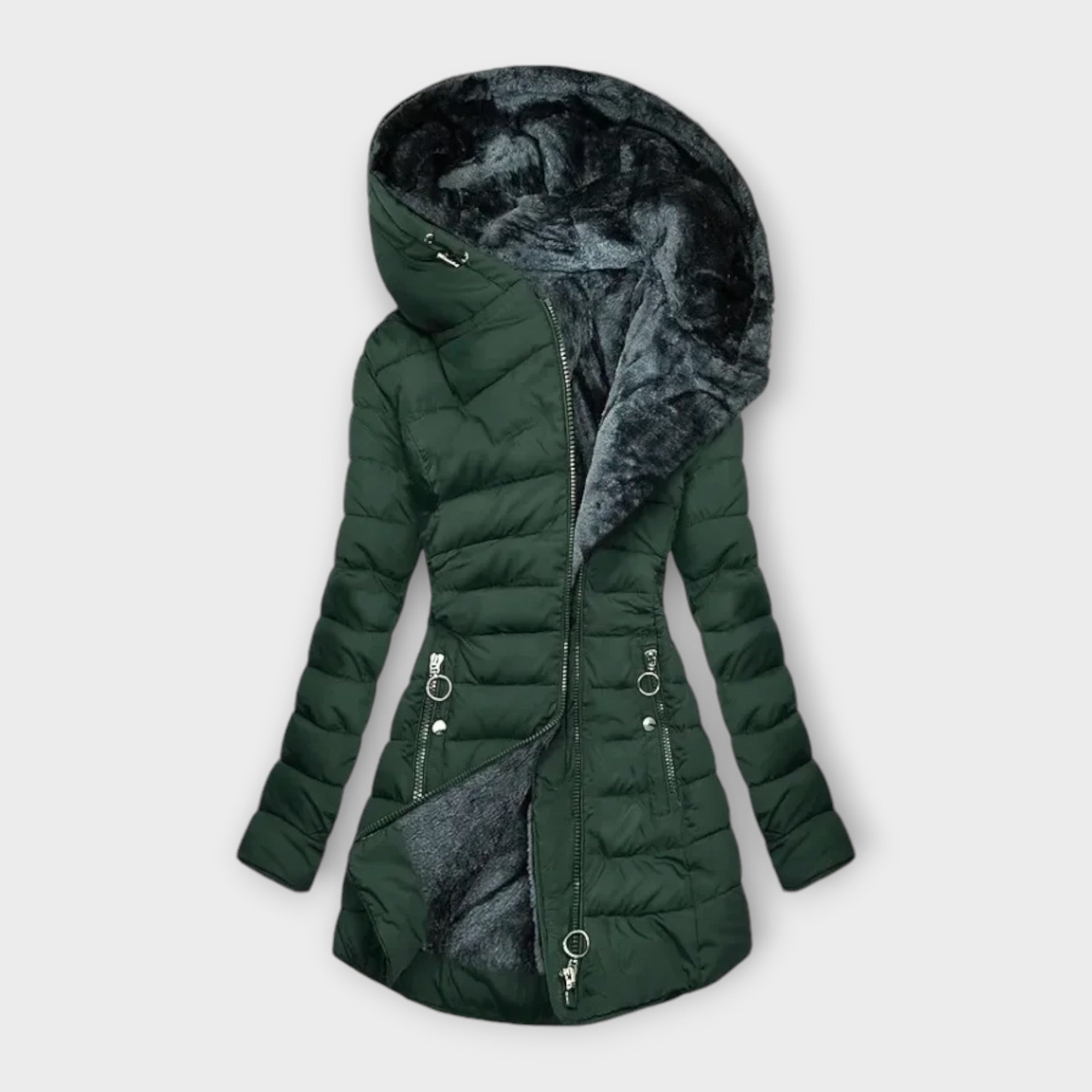 Abrigo Impermeable Forrado de Piel