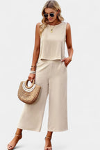 Lavinia Conjunto Boho de Top y Shorts en Lino y Algodón