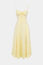 Flora Vestido Midi A-Line con Corsé