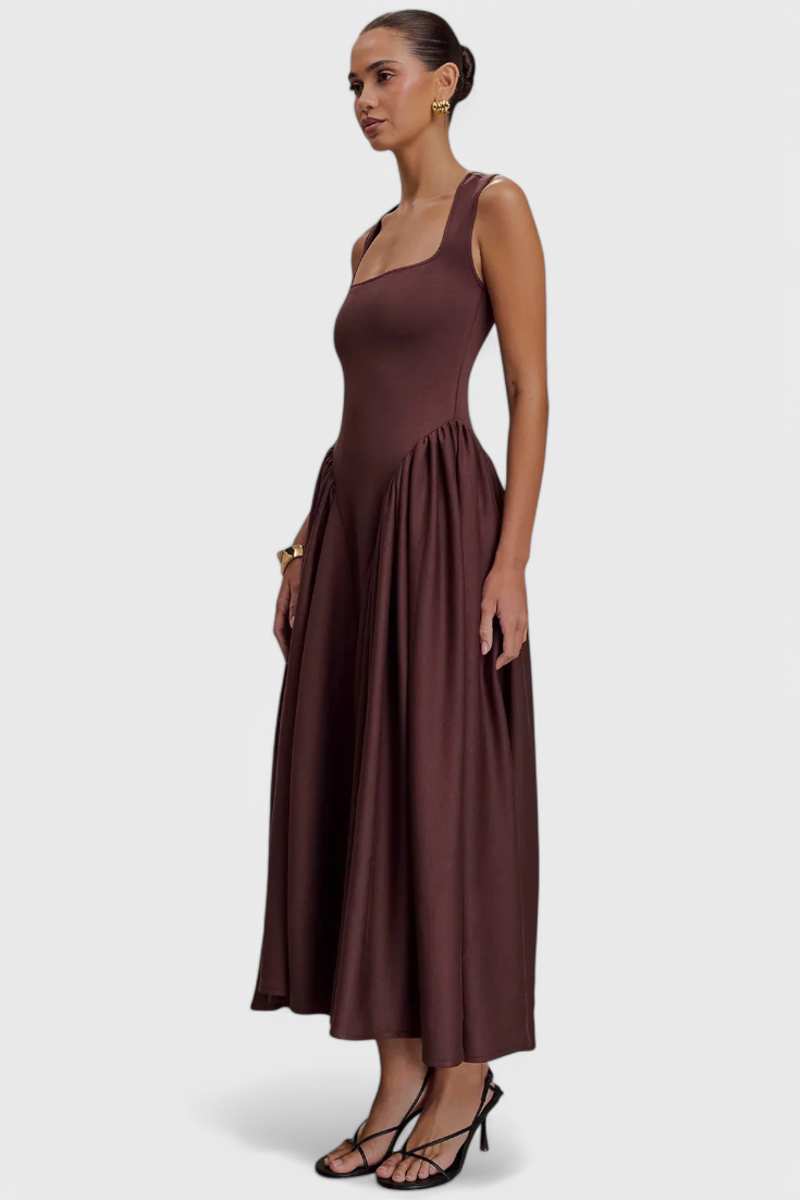 Verona Vestido Midi con Escote Cuadrado