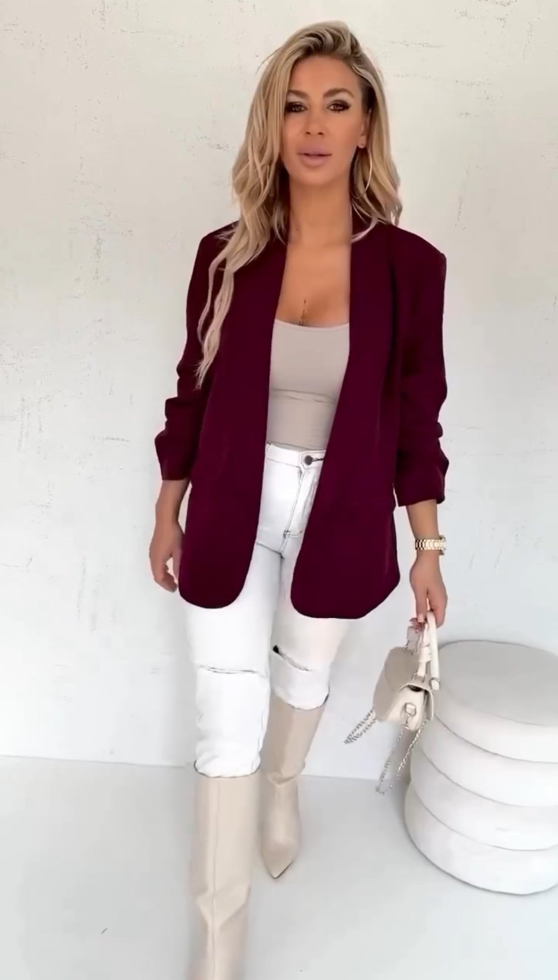 Zoe Luxe | Blazer Oversize con Manga Drapeada