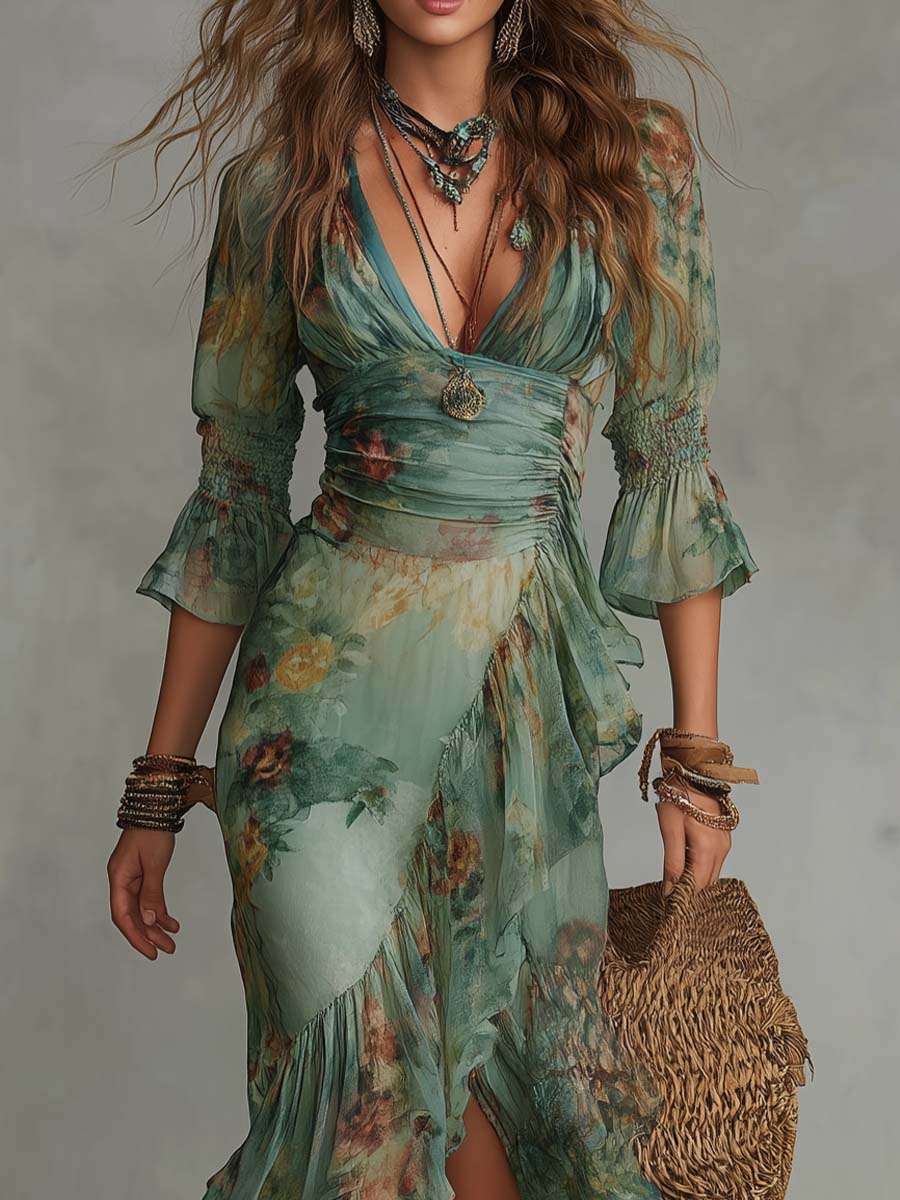 Vestido Martina – Vestido  Maxi Floral Bohemio