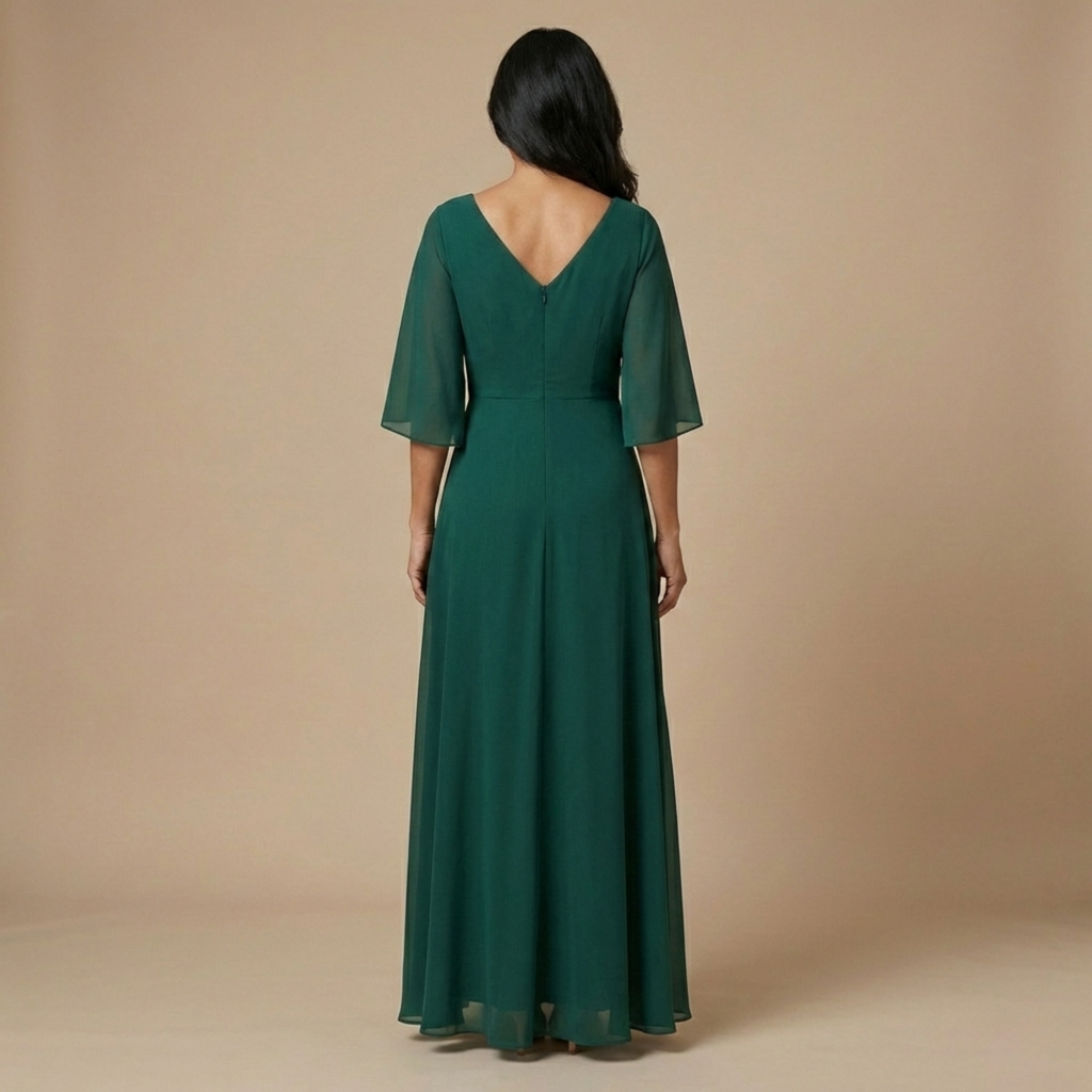 Ana - Vestido de chiffon con escote en V