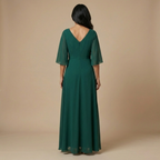 Ana - Vestido de chiffon con escote en V