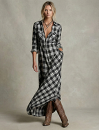 Rosa - Vestido Camisero de Cuadros Esmeralda