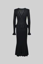 Prudence Conjunto de Vestido Midi de Punto Refinado y Top con Botones