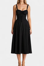 Flora Vestido Midi A-Line con Corsé