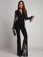 Sevilla Lace | Conjunto Body y Pantalón Campana con Detalle de Encaje