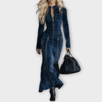 ADRIANA | Vestido Maxi Estructurado con Cremalleras