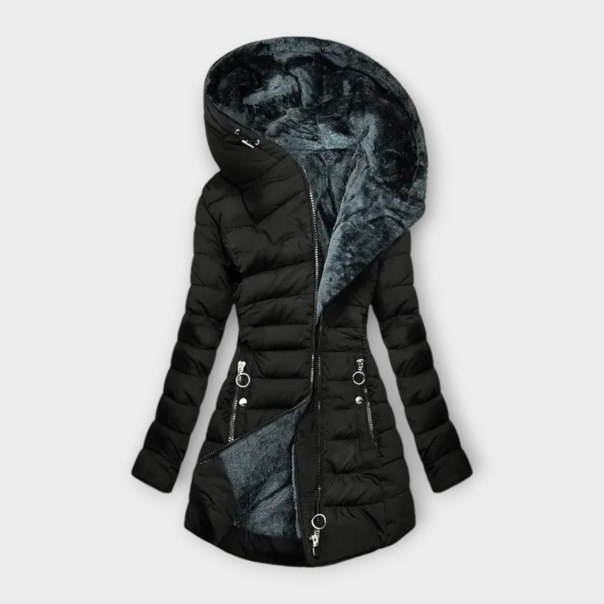 Abrigo Impermeable Forrado de Piel