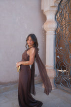Vestido Triana en marrón