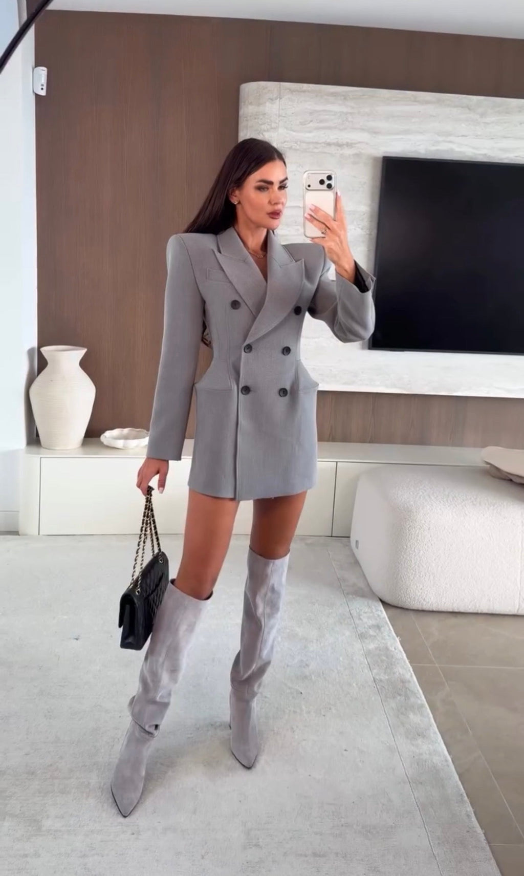 Madame Élégance | Vestido Blazer de Doble Botonadura