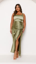 Vestido Maxi Alaria - Verde Oliva