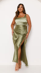 Vestido Maxi Alaria - Verde Oliva