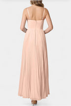 Ottilie Vestido de Chiffon Plisado con Corsé Esculpido y Escote Corazón