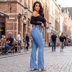 💕Frühlingsneuheit👖Stretch-Schlagjeans mit hohem Bund