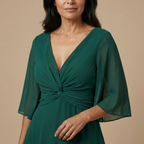 Ana - Vestido de chiffon con escote en V