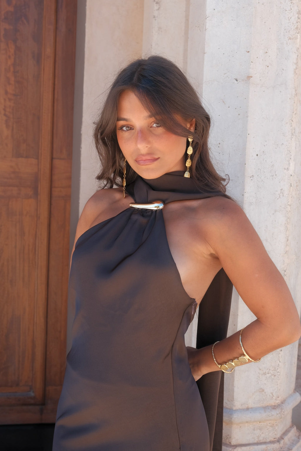 Vestido Safira en marrón