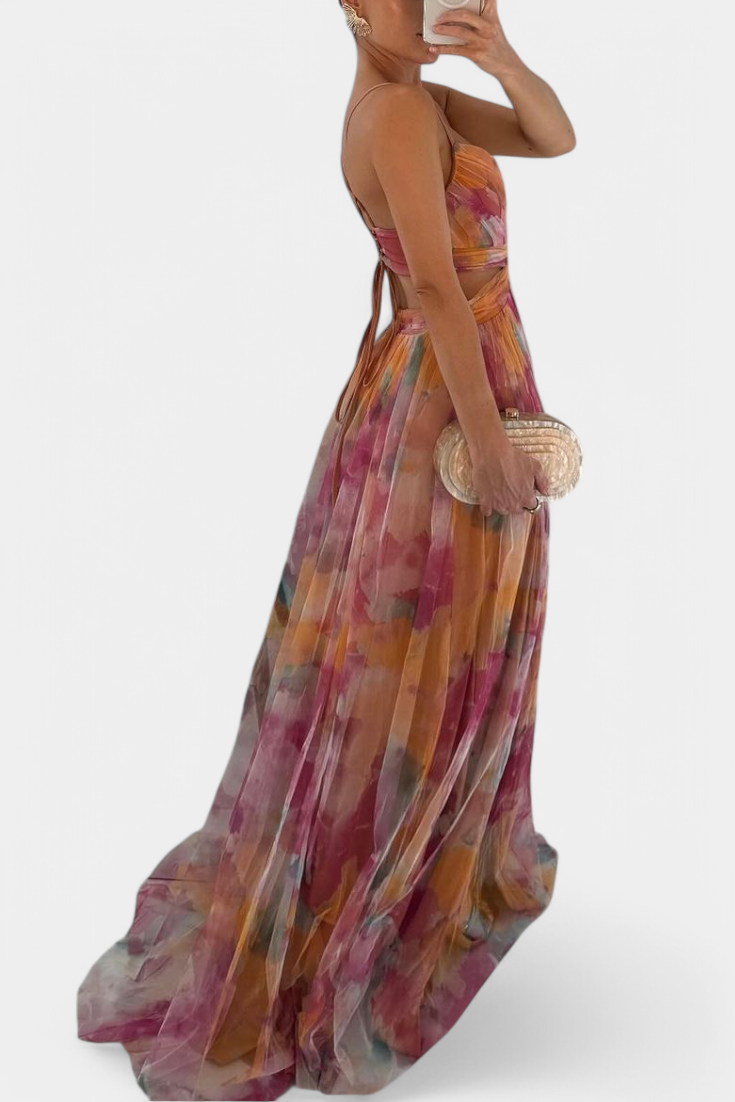Ingrid Vestido Maxi Floral con Escote en V