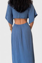 Myra Vestido Fluido con Lazo Frontal y Cut-Outs