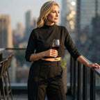 💃LETZTER TAG 50 % RABATT!!✨Elegantes Set aus bauchfreiem Top und Hose mit weitem Bein für Damen