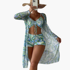 Lottus – Bikini de 3 piezas con estampado llamativo